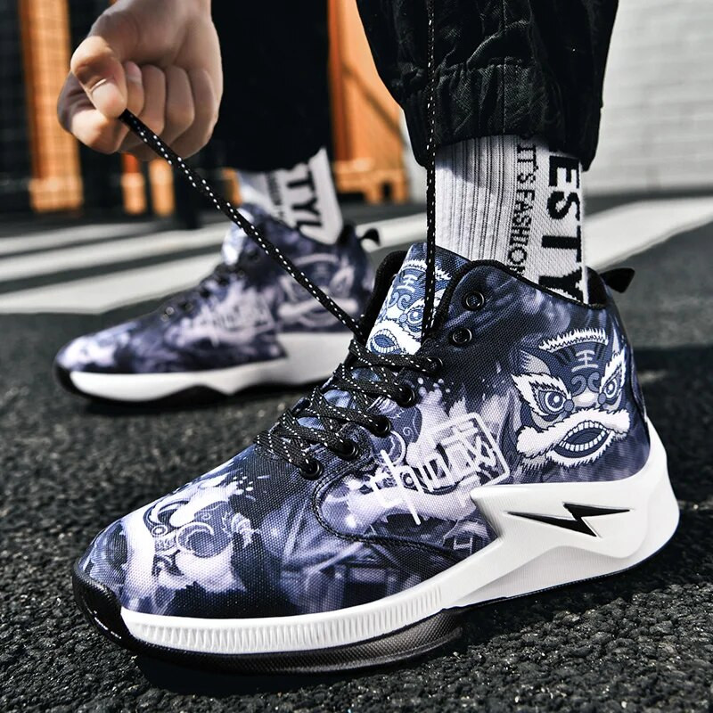 Детски баскетболни обувки в китайски стил Висококачествени мрежести маратонки за полеви тренировки Леки мъжки баскетболни обувки за деца