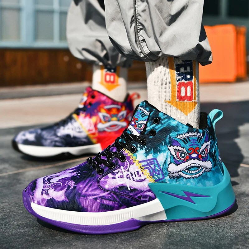 Детски баскетболни обувки в китайски стил Висококачествени мрежести маратонки за полеви тренировки Леки мъжки баскетболни обувки за деца