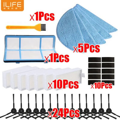 Side Brush Primary Dust filter Hepa Filter Mop pad for chuwi ilife v5 v5s V3 V3s v5pro x5 robot vacuum cleaner Parts accessories