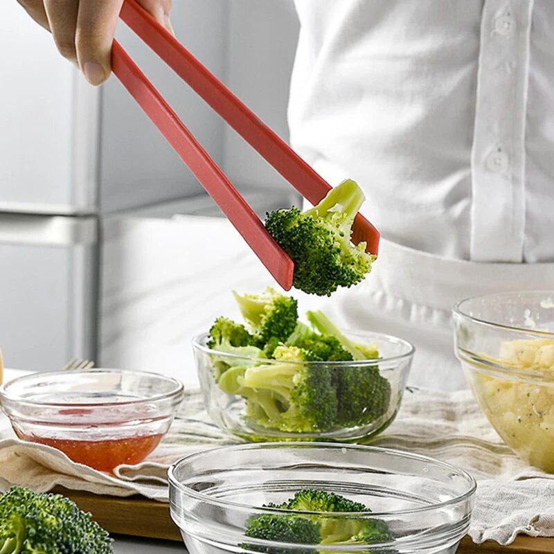 Silikoninis maisto spaustukas neslystantis duonos desertas salotos kepsnys nešiojamas pincetas virtuvės priedai