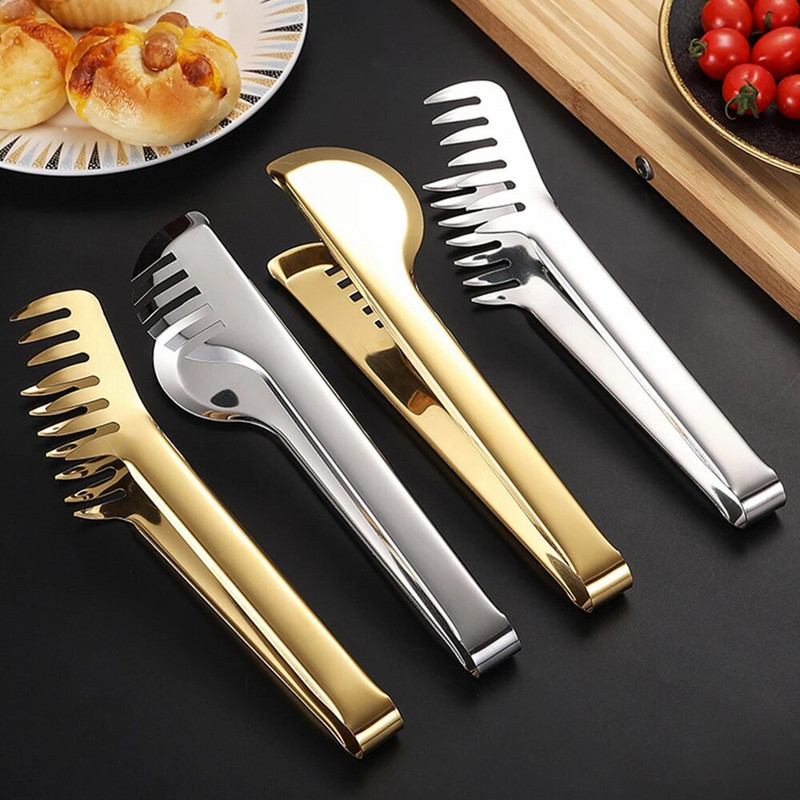 Cleste de bucătărie pentru grătar din oțel inoxidabil, aurii