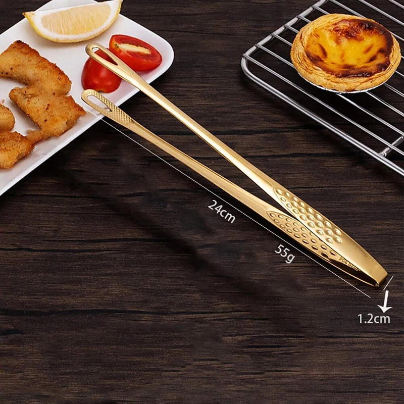 1 vnt. aukso 304 nerūdijančio plieno grotelių žnyplės kepsninės spaustukai virtuvės salotoms maisto žnyplės pincetai kepsninės kepimo spaustukas įrankis grotelių žnyplės