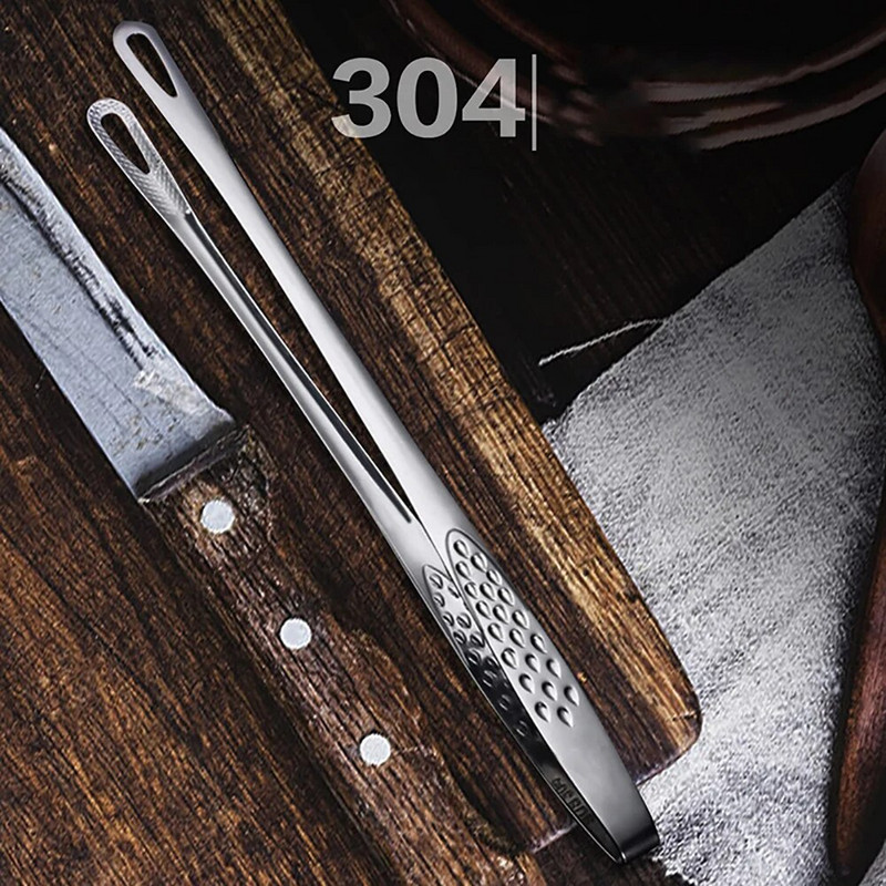 1 vnt. aukso 304 nerūdijančio plieno grotelių žnyplės kepsninės spaustukai virtuvės salotoms maisto žnyplės pincetai kepsninės kepimo spaustukas įrankis grotelių žnyplės