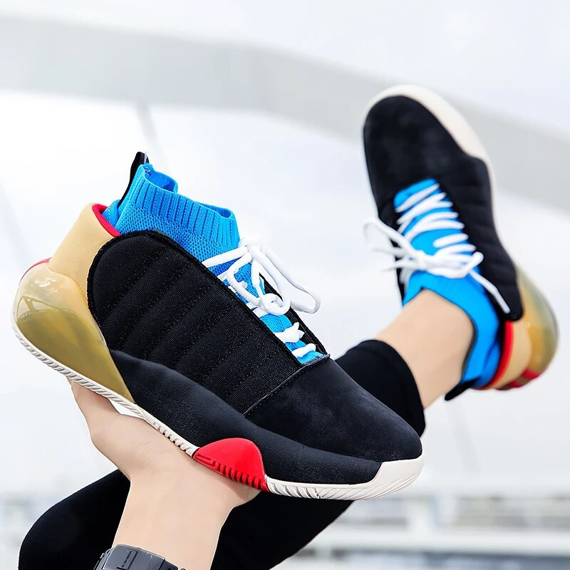 Pantofi de sport pentru bărbați, de modă, înalți, designeri de baschet, pantofi profesioniști groși, pentru bărbați, pantofi sport cu plasă respirabilă