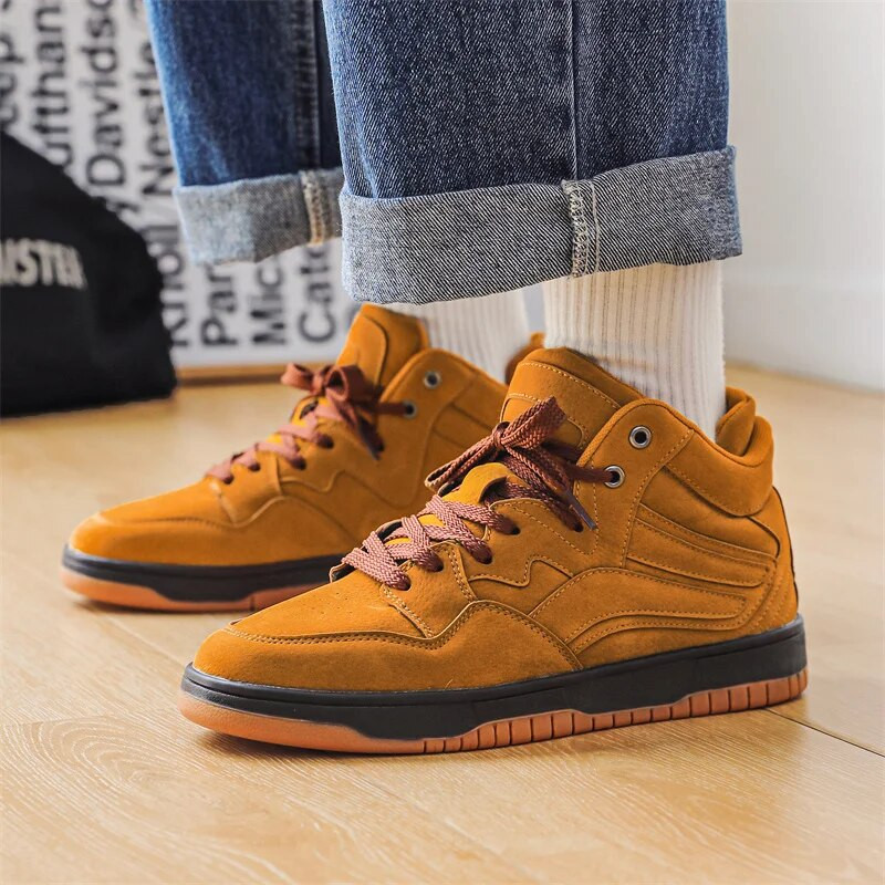 Pantofi pentru bărbați de marcă, din piele, cu vârf înalt, pantofi de baschet confortabili, anti-alunecare, respirabili, ocazional, pantofi de tenis pentru cuplu.