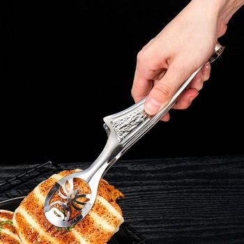 Двустранна куха щипка за храна от неръждаема стомана Стек Барбекю Щипки за готвене Хляб Стек Скоба Кухненски прибори
