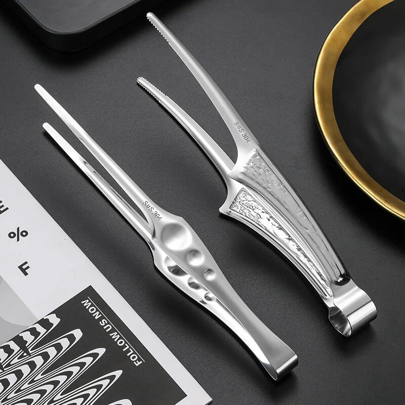 Clemă de gătit pentru friptură, grătar, din oțel inoxidabil, cu două fețe, clemă pentru friptură, ustensile de bucătărie