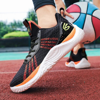 Μόδα Πορτοκαλί Αθλητικά Παπούτσια Μπάσκετ Unisex Ανδρικά αθλητικά παπούτσια με καλάθι για εξωτερική αναπνοή Αντιολισθητικά Ανδρικά αθλητικά παπούτσια μεγάλο μέγεθος 36-46