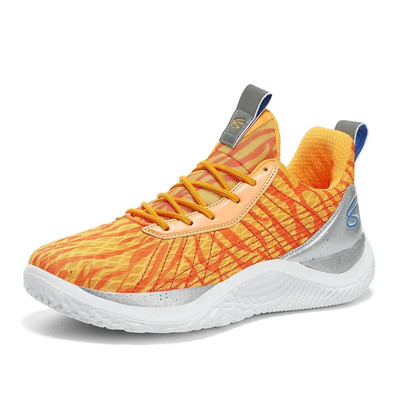 Pantofi sport de baschet portocaliu de modă, unisex, în aer liber, respirabili, pentru bărbați, pantofi de coș, pantofi anti-alunecare, pentru bărbați, mărime mare 36-46