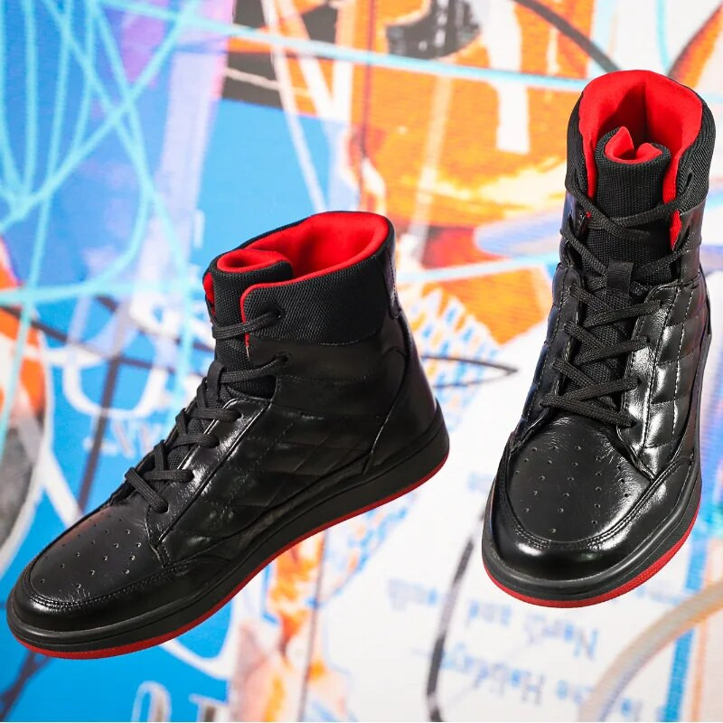 Adidași înalți din piele moale Soulsfeng, talpă din cauciuc, pantofi de baschet anti-alunecare