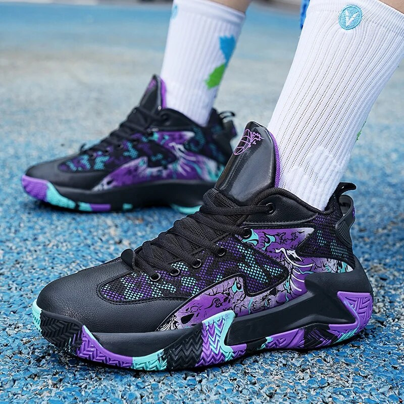 Мъжки баскетболни обувки Момчета Дишащи леки неплъзгащи се спортни обувки Спортни маратонки Дамски баскетболни обувки