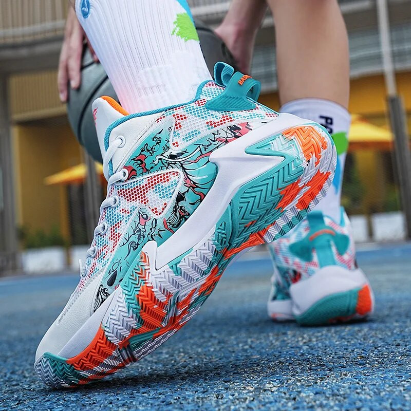 Мъжки баскетболни обувки Момчета Дишащи леки неплъзгащи се спортни обувки Спортни маратонки Дамски баскетболни обувки