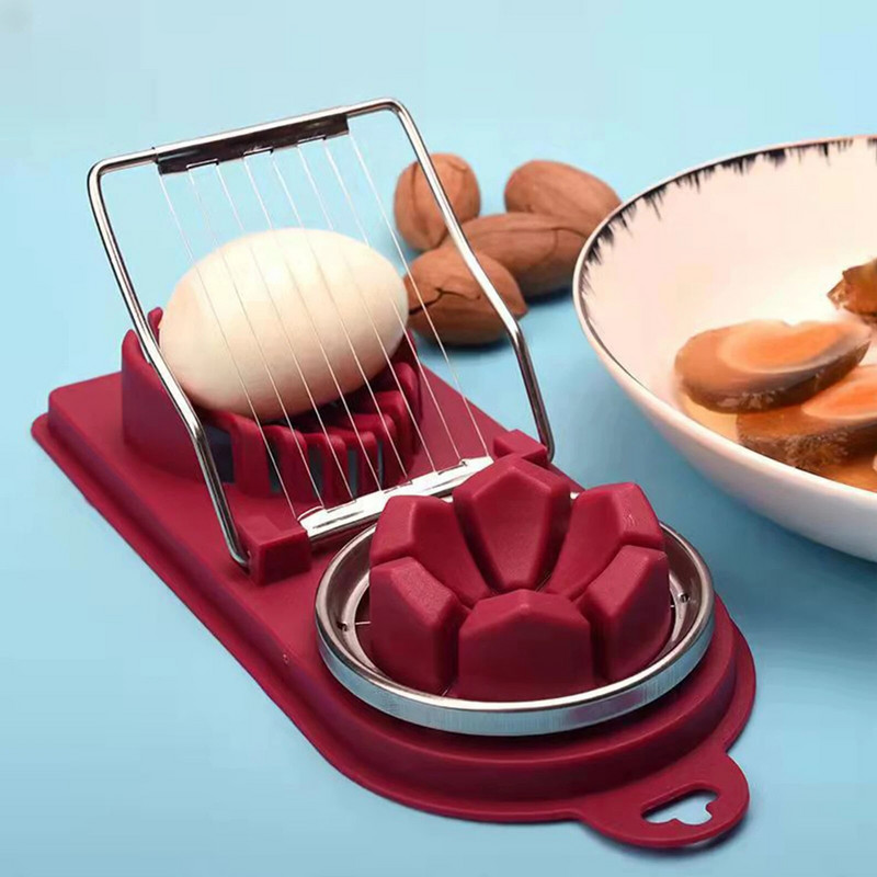 2 u 1 višenamjenska nadogradnja od nehrđajućeg čelika, rezač za jaja, rezač za sekcije, kalup za ručak u obliku cvijeta, alati za meso, kuhinjski dodaci