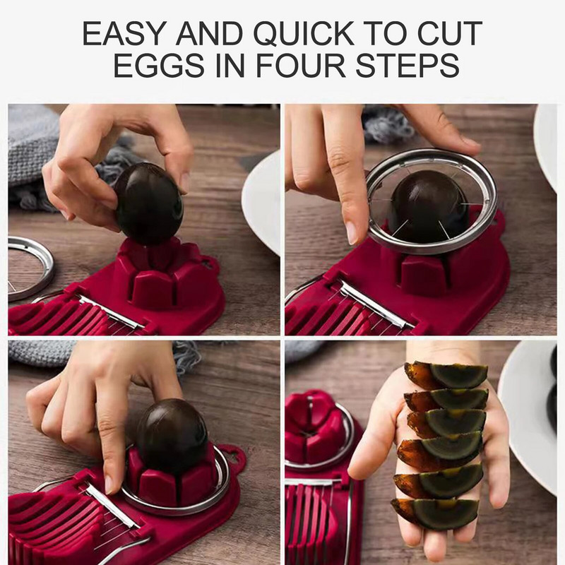 2 u 1 višenamjenska nadogradnja od nehrđajućeg čelika, rezač za jaja, rezač za sekcije, kalup za ručak u obliku cvijeta, alati za meso, kuhinjski dodaci