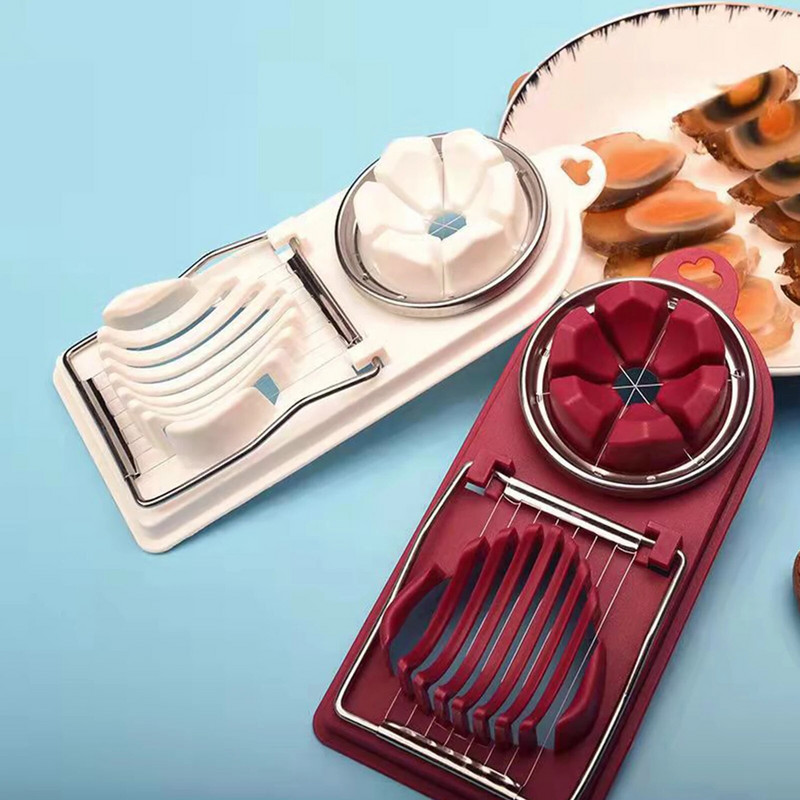 2 u 1 višenamjenska nadogradnja od nehrđajućeg čelika, rezač za jaja, rezač za sekcije, kalup za ručak u obliku cvijeta, alati za meso, kuhinjski dodaci