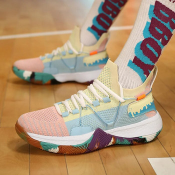 Баскетболни обувки Мъжки дишащи удароустойчиви маратонки Дамски омекотяващи спортни обувки Качествени външни неплъзгащи се тренировъчни ботуши