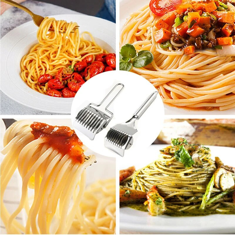 Εγχειρίδιο Noodle Cutter από ανοξείδωτο χάλυβα Noodle Peeler Multifunctional Vanilla Chive Noodles Cutter Roller Slicer Gadgets κουζίνας