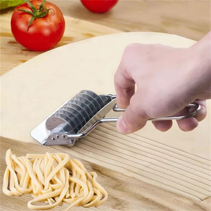 Εγχειρίδιο Noodle Cutter από ανοξείδωτο χάλυβα Noodle Peeler Multifunctional Vanilla Chive Noodles Cutter Roller Slicer Gadgets κουζίνας
