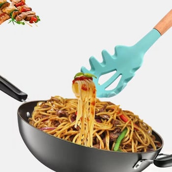 Силиконова лъжица за спагети Лъжица за спагети Вилица за макаронени изделия Цедка за сервиране на юфка Слот за юфка Кухненски нокът Лъжица Лъжица Стомана