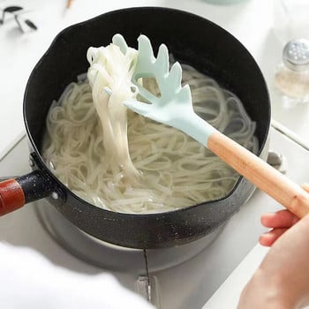 Χυλοπίτες σιλικόνης σέσουλα σπαγγέτι πιάσε κουτάλι ζυμαρικά πιρούνι νουντλ σερβιρίσματος σουρωτήρι Noodle υποδοχή κουζίνας νύχι κουτάλι κουτάλι ατσάλι