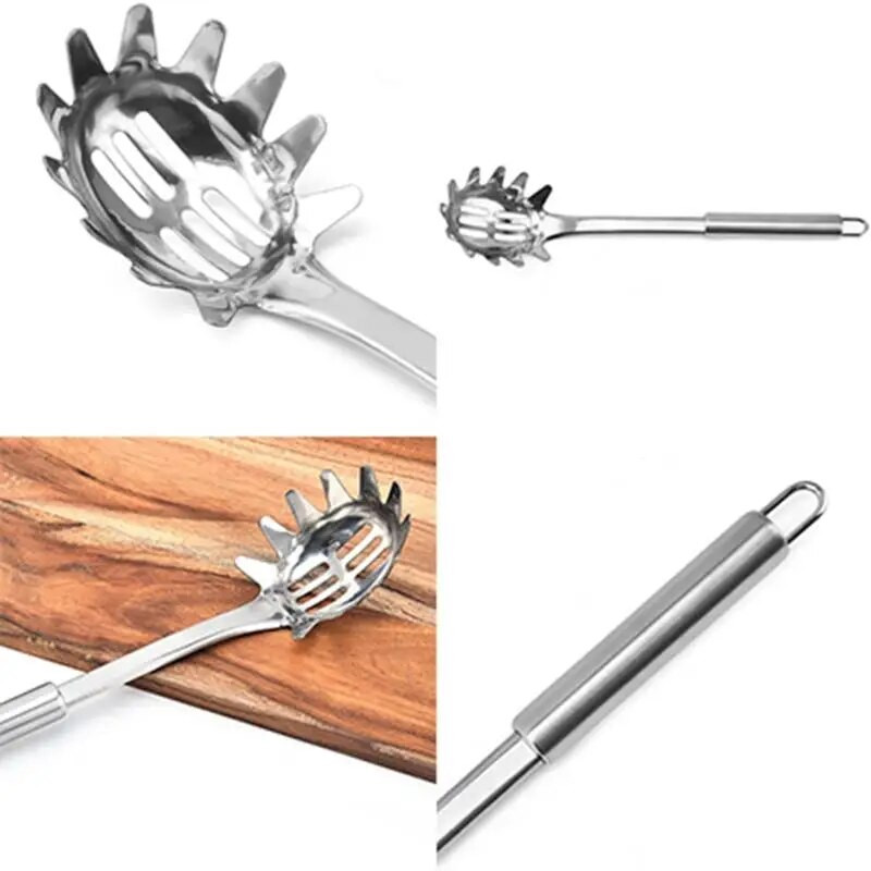 Makaronų kaušeliai makaronų šaukštas kaušelio kiaurasamtis spagečių kaušelis, lizdas nerūdijančio plieno kiaurasamtis virtuvės įtaisas