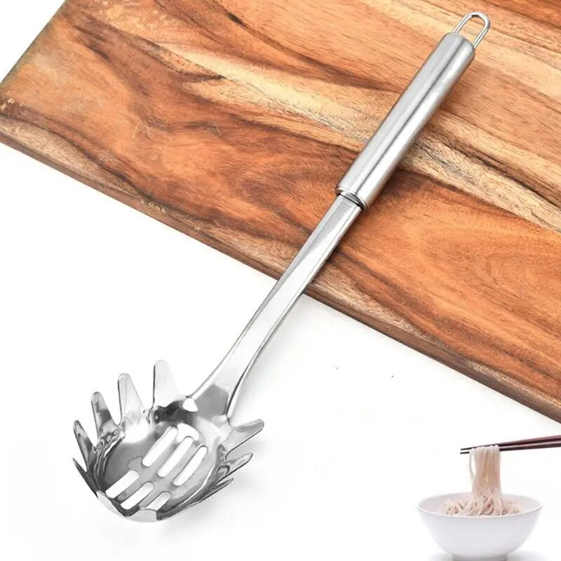 Makaronų kaušeliai makaronų šaukštas kaušelio kiaurasamtis spagečių kaušelis, lizdas nerūdijančio plieno kiaurasamtis virtuvės įtaisas