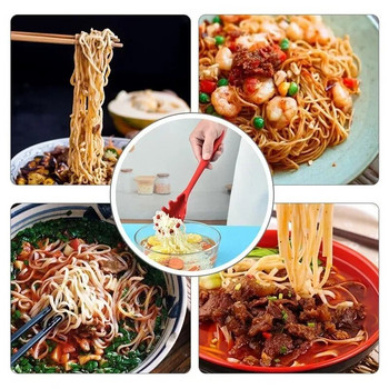 1 τμχ Ζυμαρικά σιλικόνης Noodle Spoon Pasta Scoop Colander Noodle Spaghetti Fork Ladle Slot Poon Nylon Strainer Strainer Kitchen Gadget