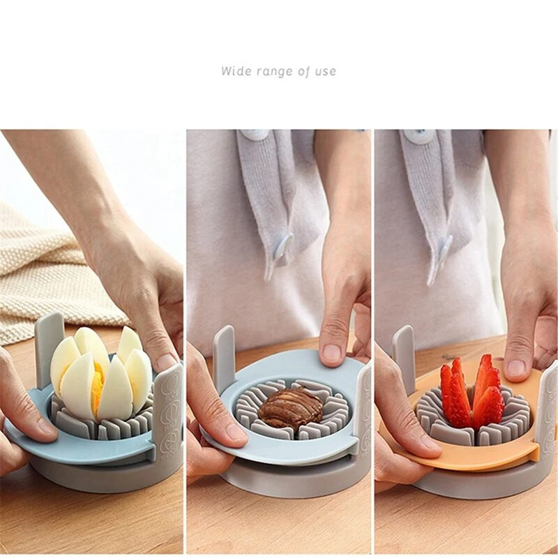 Kiaušinių pjaustyklė, 3 viename virtų kiaušinių pjaustytuvas su nerūdijančio plieno pjovimo laidais, kiaušinius supjaustykite plonais griežinėliais