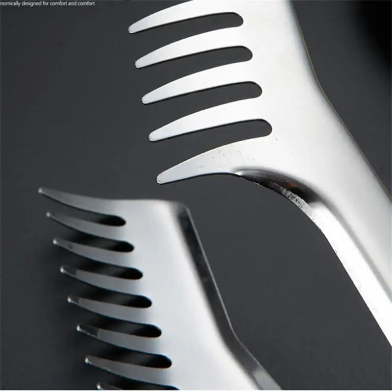 1/2/3 vnt kepsninės žnyplės, kurios nenukrenta šukos virtuvės nerūdijančio plieno maisto kokybės gilinimas, dantytas buitinis neslystantis spaustukas, kurį lengva pasiimti nešiojamas