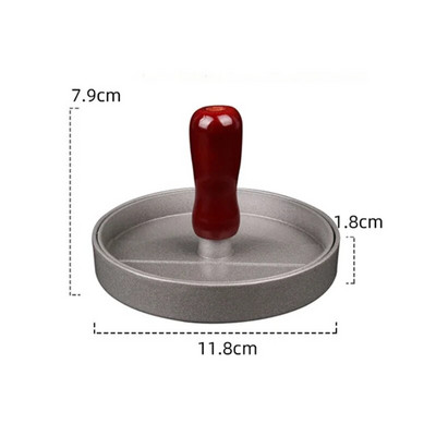 1 set Formă de acoperire antiaderentă cu mâner Matriză pentru hamburger Din aliaj de aluminiu Hamburger Carne Carne de vită BBQ Burger Presă pentru carne Bucătărie FoodMold
