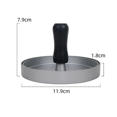 1 set Formă de acoperire antiaderentă cu mâner Matriză pentru hamburger Din aliaj de aluminiu Hamburger Carne Carne de vită BBQ Burger Presă pentru carne Bucătărie FoodMold