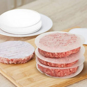 100 db 11 cm-es hamburger pogácsa papír kerek viaszpapír lap Burger Press sütéshez tortasütéshez külön 4,33 hüvelykes pogácsa olajpapír