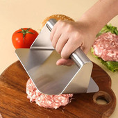 Burger Press rozsdamentes acél tapadásmentes hús marhahús Grill kerek négyzet alakú hamburger smasher pogácsasütőhöz grillsütő kellékek