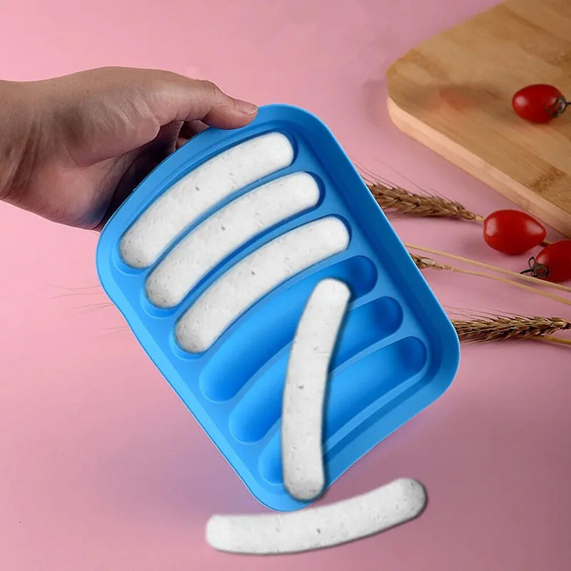 Mold din silicon, realizat manual, pentru fabricarea cârnaților, pentru hamburger, pentru hot-dog, accesorii de bucătărie reutilizabile, gadget pentru prăjituri