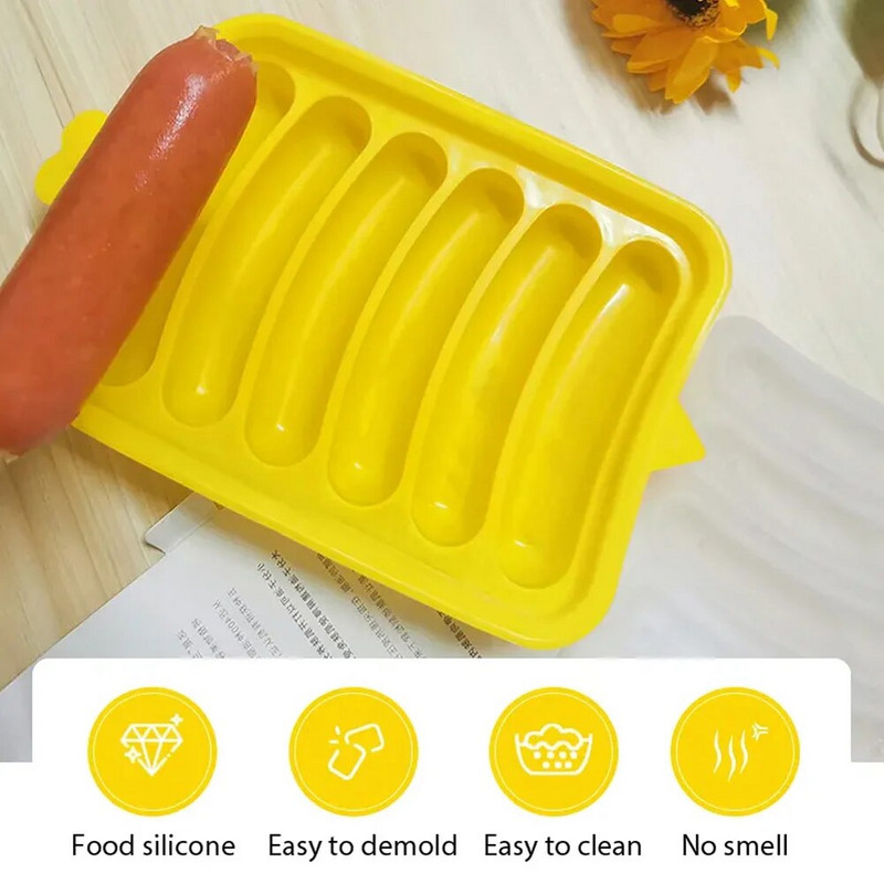 Mold din silicon, realizat manual, pentru fabricarea cârnaților, pentru hamburger, pentru hot-dog, accesorii de bucătărie reutilizabile, gadget pentru prăjituri