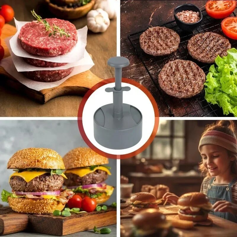Pisol Hamburger Press Mașină pentru burgeri pentru burgeri umplute Matriță pentru legume cu carne de vită Perfectă pentru burgeri pentru gătit la grătar