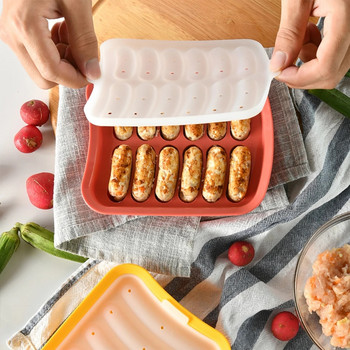 Незалепваща силиконова форма за колбаси Форма за хот-дог с капак Форми с формата на пръсти Домашни колбаси Детска хранителна добавка Съдове за печене