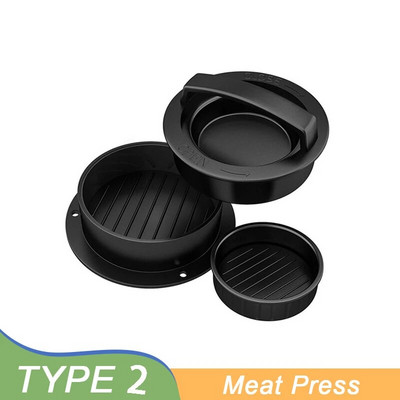 Kerek formájú hamburger húspréskészítő ABS tapadásmentes töltött burger pogácsák marhahús grill pite présformakészítő konyhai kiegészítők