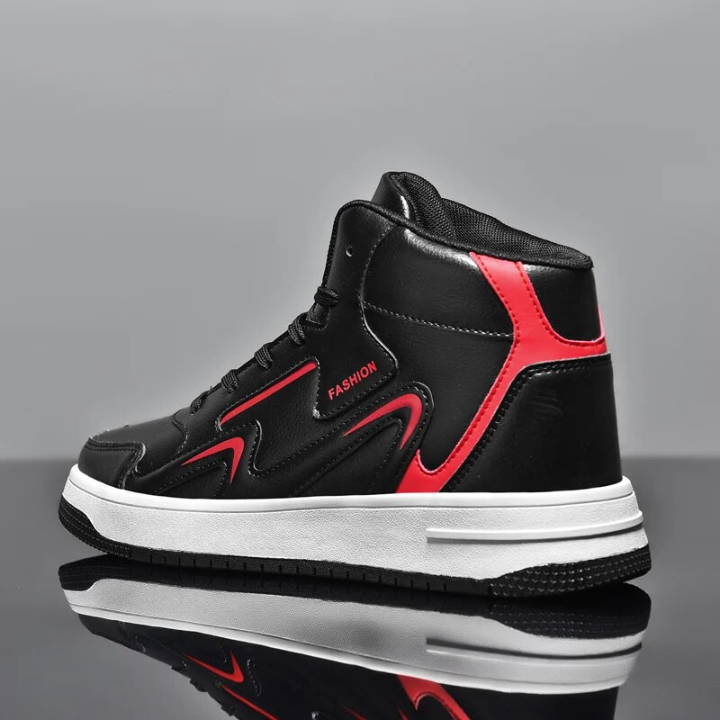 Pantofi înalți pentru bărbați de marcă Pantofi de baschet casual pentru băieți Pantofi de tenis anti-alunecare Pantofi sport confortabili din piele Pantofi unisex