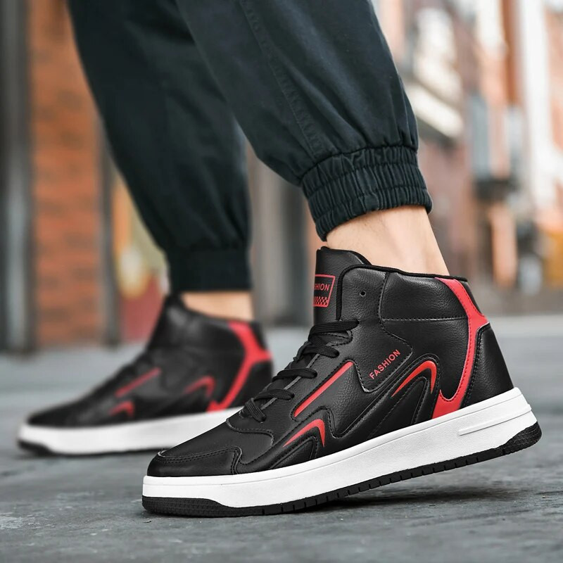 Pantofi înalți pentru bărbați de marcă Pantofi de baschet casual pentru băieți Pantofi de tenis anti-alunecare Pantofi sport confortabili din piele Pantofi unisex