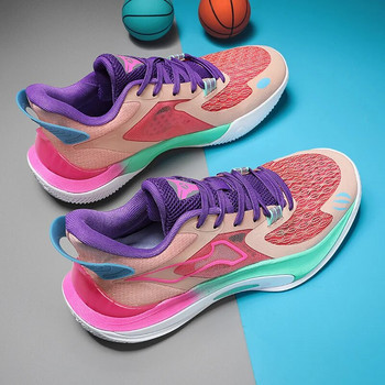 Висококачествени мъжки баскетболни обувки Дамски Детски баскетболни тренировъчни обувки на закрито Външни нехлъзгащи се Практични спортни обувки 36-45