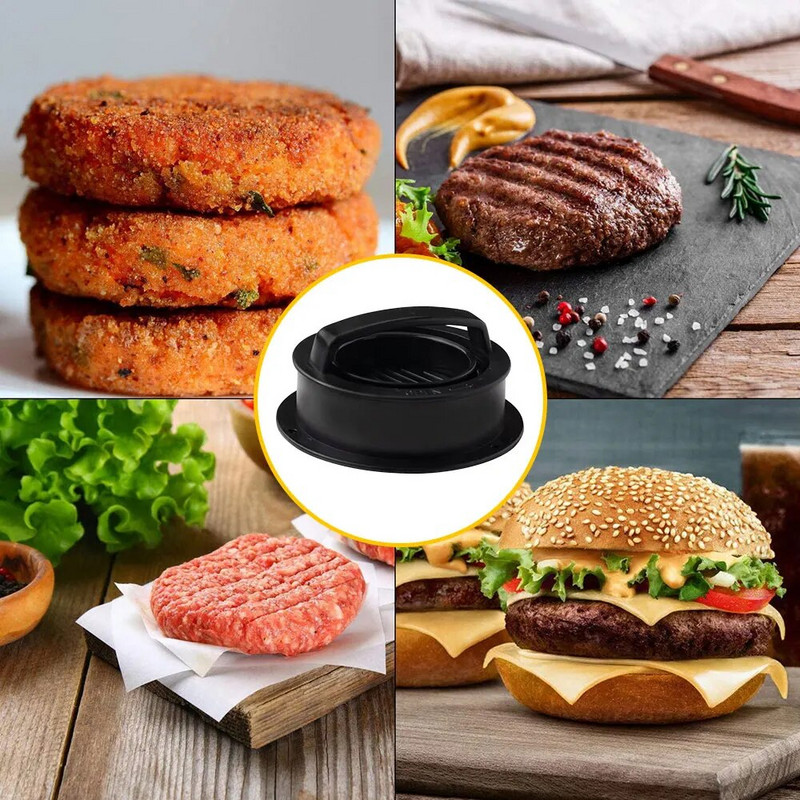 Aparat de presat pentru carne pentru hamburgeri din ABS, umplut cu umplutură rotundă, chifteluțe de burger, grătar de vită, pentru presă de plăcinte, accesorii de bucătărie