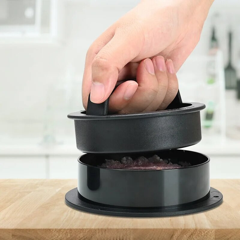 3 în 1 Antiaderent Carne Vită Veggie Hamburger Patty Mold Instrument esențial pentru a face chifle pentru burgeri umpluți