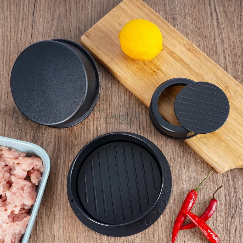 3 în 1 Antiaderent Carne Vită Veggie Hamburger Patty Mold Instrument esențial pentru a face chifle pentru burgeri umpluți