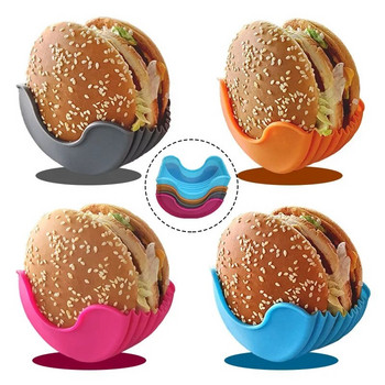 Θήκες για μπέργκερ Επαναχρησιμοποιήσιμες κατά των βρώμικων χεριών Σάντουιτς Silica Gel Θήκη Κουτί μοσχαρίσιας πρέσας Patty Melt Hamburger Bun Shell Εργαλείο κουζίνας