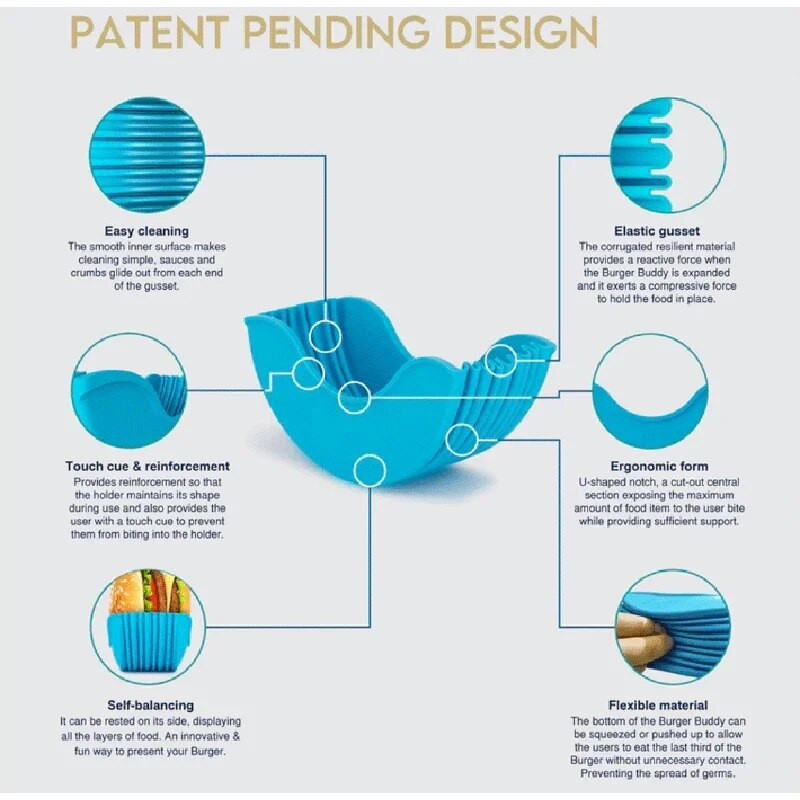 Držači za hamburgere Za višekratnu upotrebu protiv prljavih ruku Silikagel Držač za sendviče Kutija Preša za govedinu Otopljena pljeskavica Peciva za hamburger Kuhinjski alat