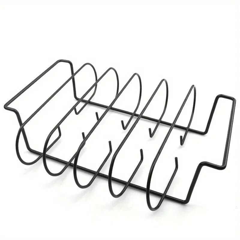 Stalak za rebra od nehrđajućeg čelika, drži do 4 pune police za rebra stalak za pušenje Nonstick stalak za roštilj Stalak za rebra stalak