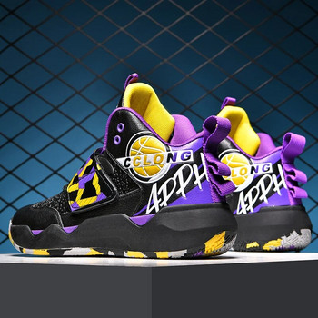 Баскетболни обувки Дамски мъжки Мрежести дишащи спортни обувки Тийнейджърски Удобни неплъзгащи се спортни маратонки Маратонки Размер 36-45