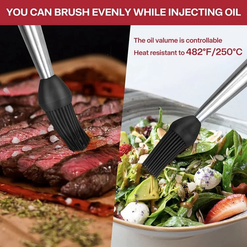 Set de injector de carne pentru picurare de ulei de seringă de curcan de calitate alimentară pentru gătit, pentru pui