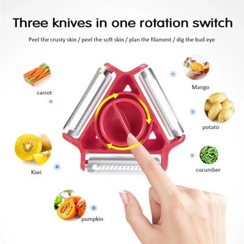 3 σε 1 σετ Magic Trio Peeler Slicer Shredder Peeler Julienne Cutter Multi Peel Blade Zesters Grater Αξεσουάρ εργαλείων κουζίνας